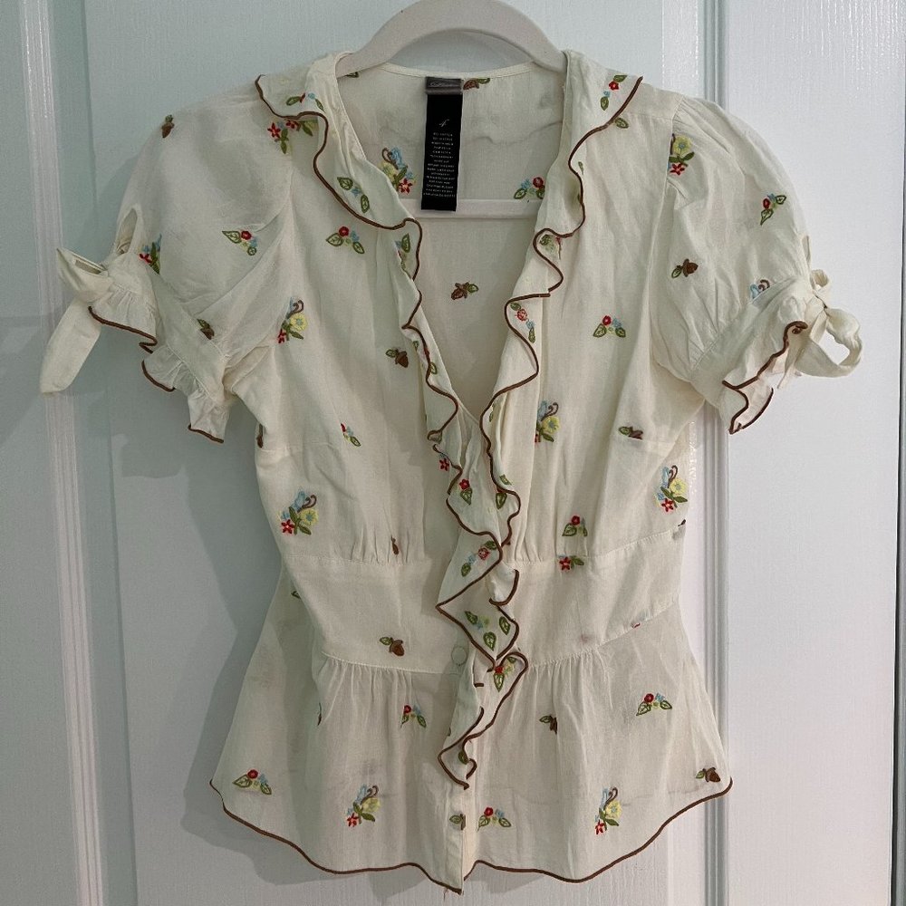 Lithe by Anthropologie Embroidered Blouse